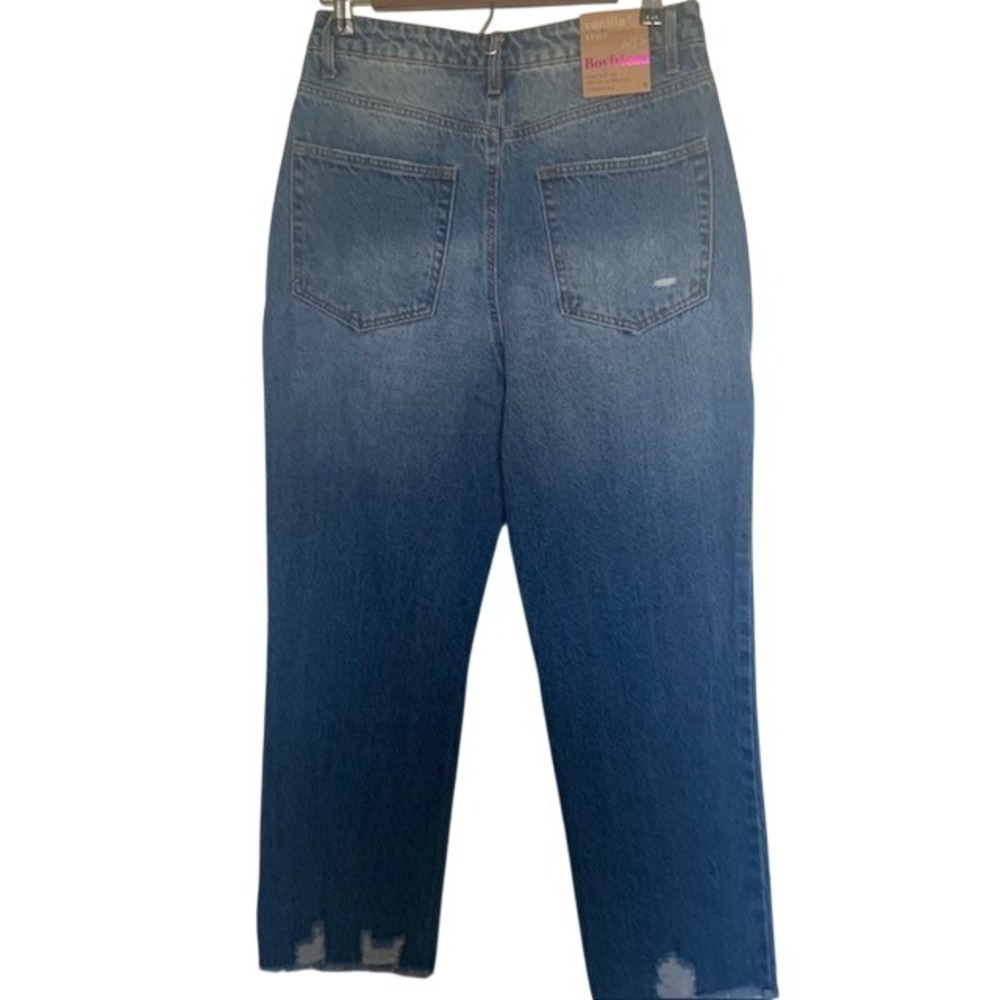 Vanilla Star NWT Super High Rise Distressed Straight Leg Jeans Size 9 Y2K 90s - Picture 4 of 9